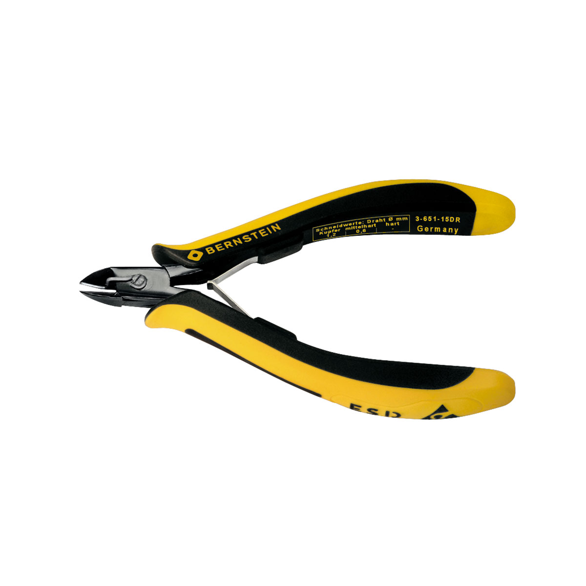 ESD Mini-Seitenschneider EUROline ableitfähig 120 mm Mini-Wate, mit Drahthaltefeder