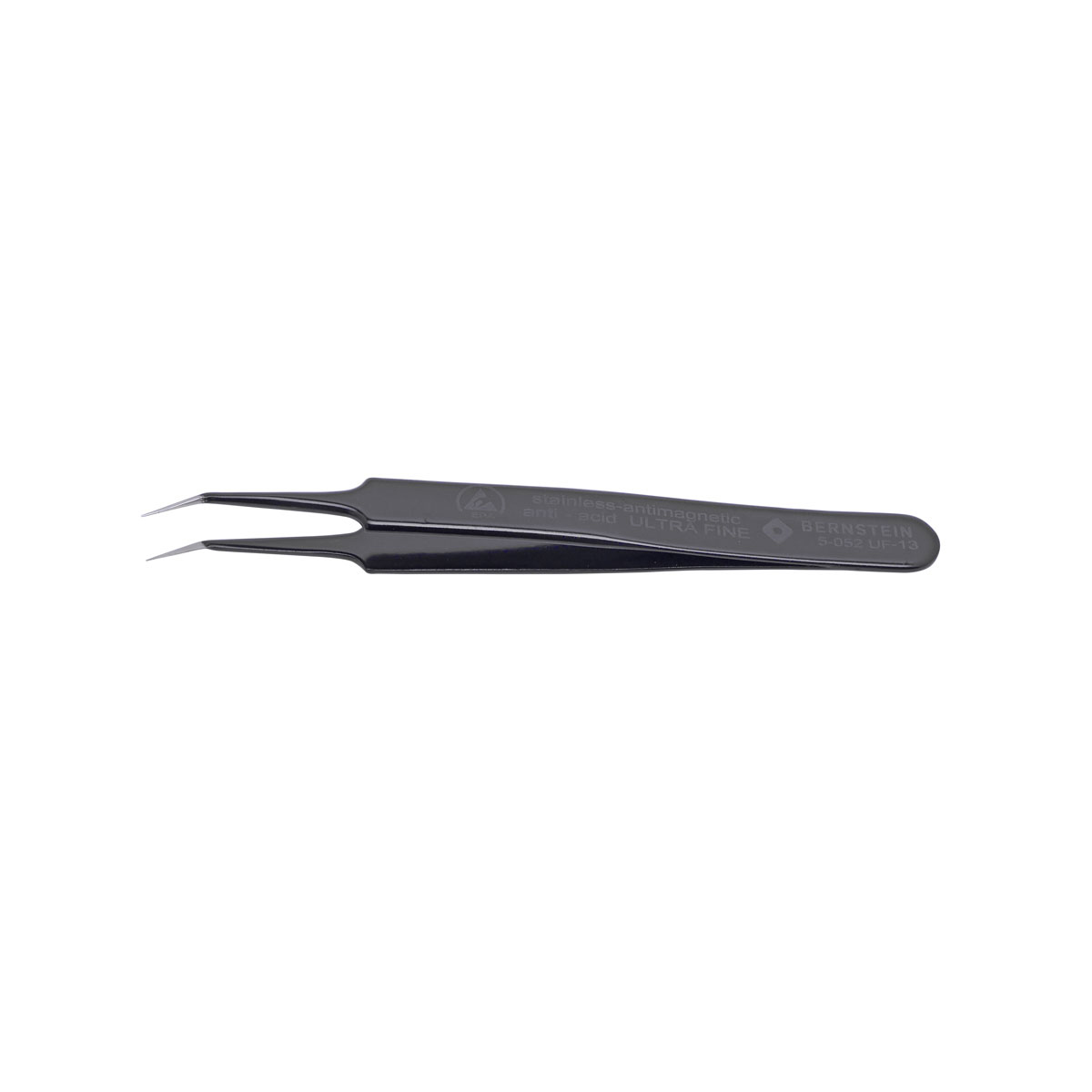 ESD SMD Pinzette ULTRA FINE 110mm Form 5b Edelstahl Winkel 30° sehr spitz, ableitfähig