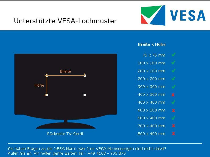 Erard CLIFF 600 starre TV Wandhalterung 40-85 Zoll
