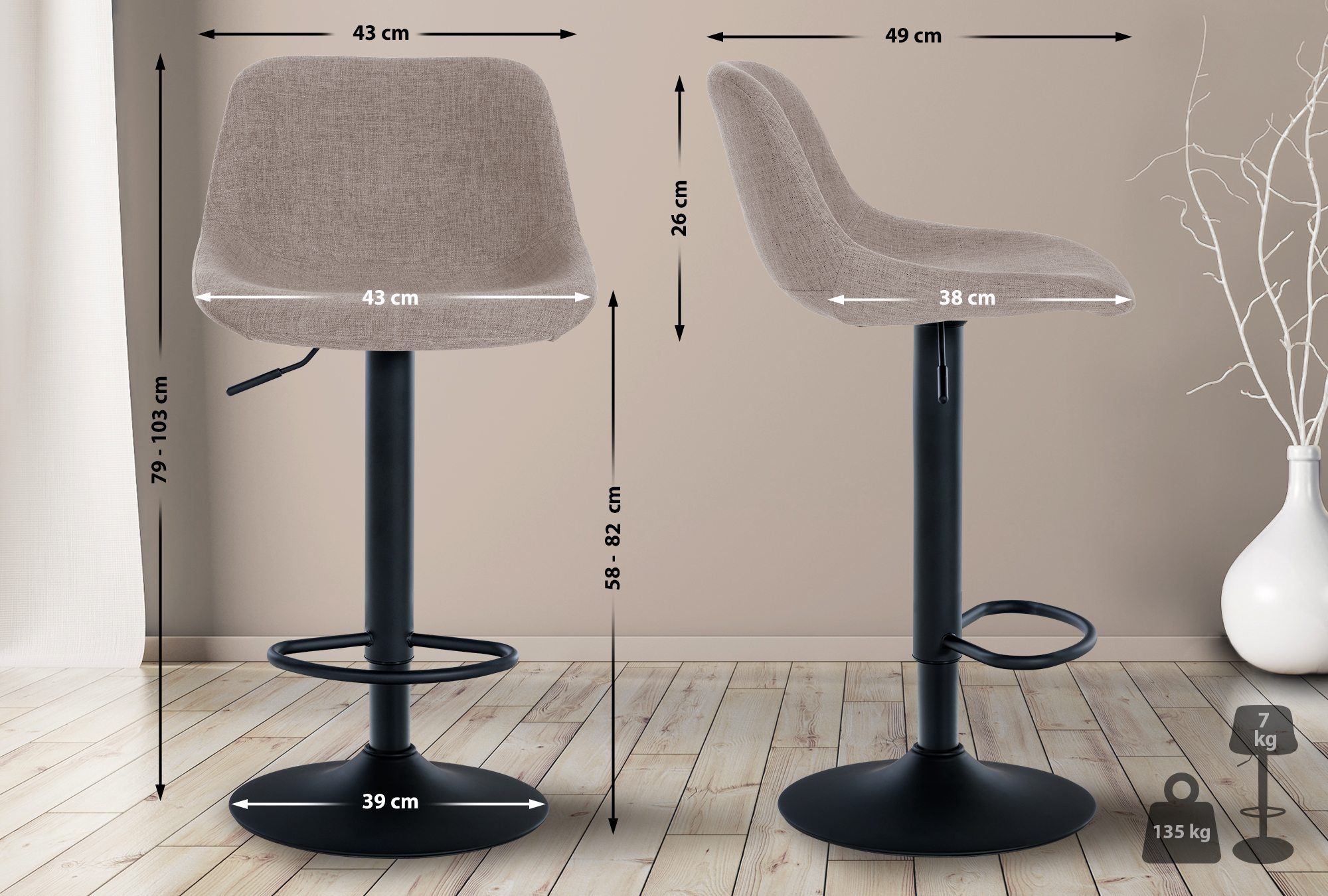 Barhocker Loft Stoff