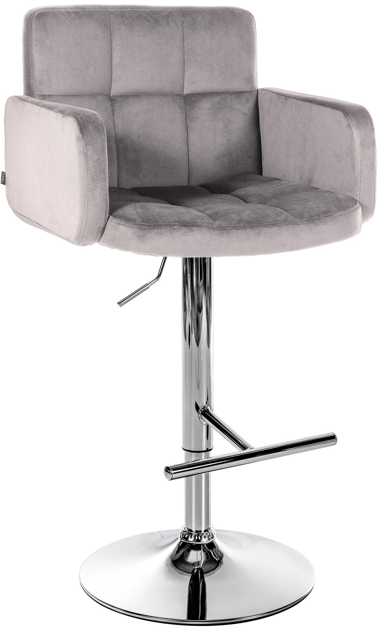 Barhocker Los Angeles Samt chrom