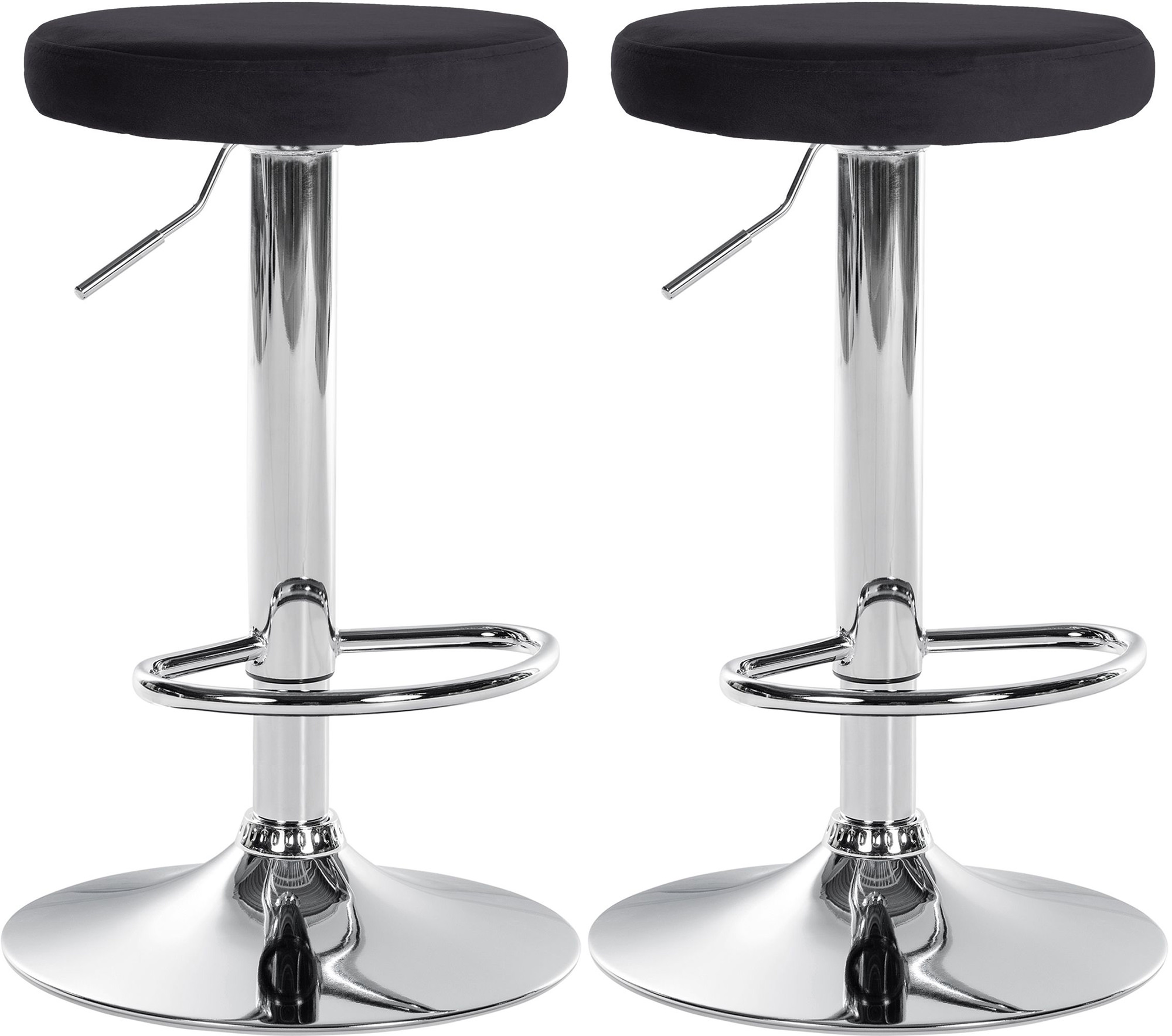 2er Set Barhocker Ponte Samt chrom