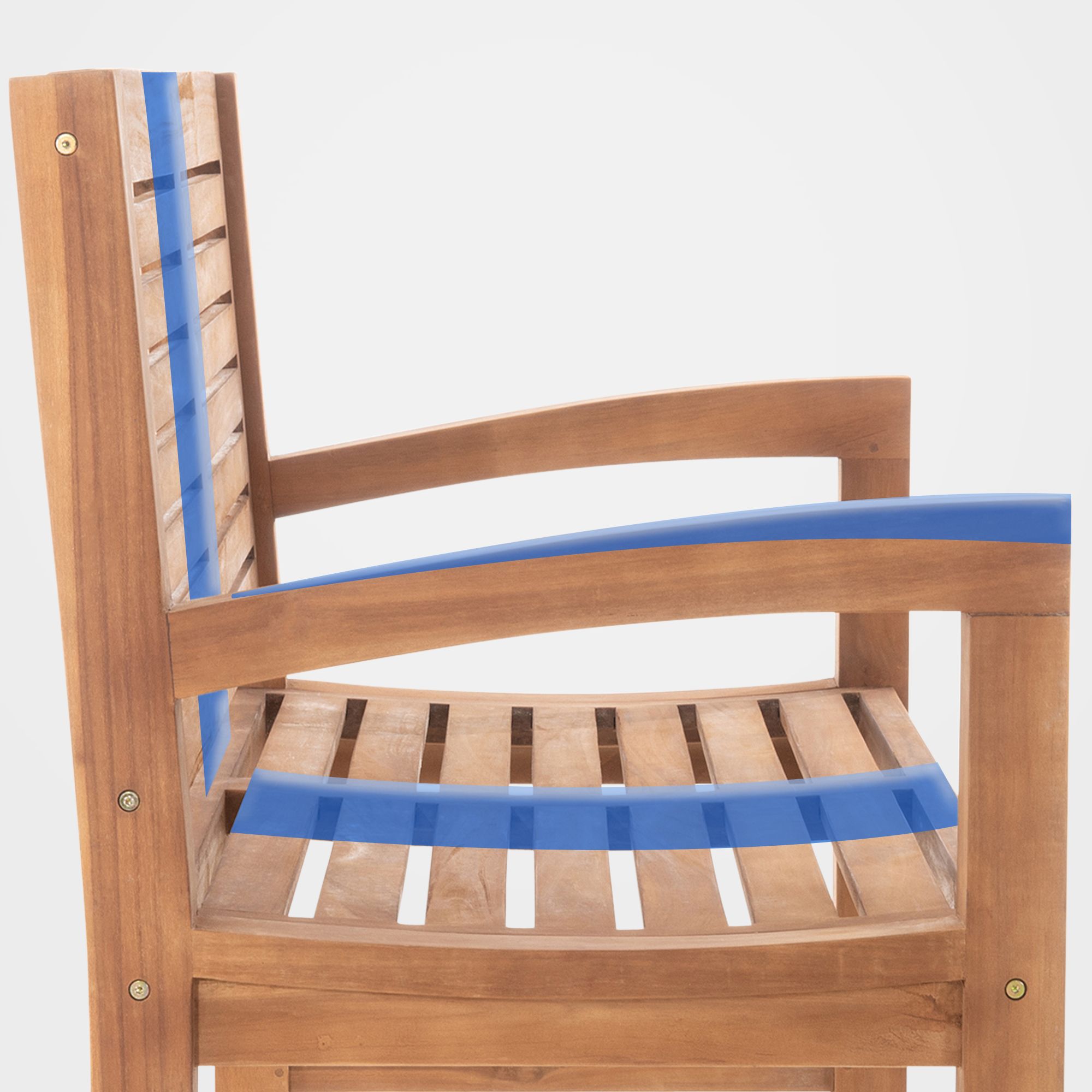Teakbank Halden 120 cm mit Abdeckhaube