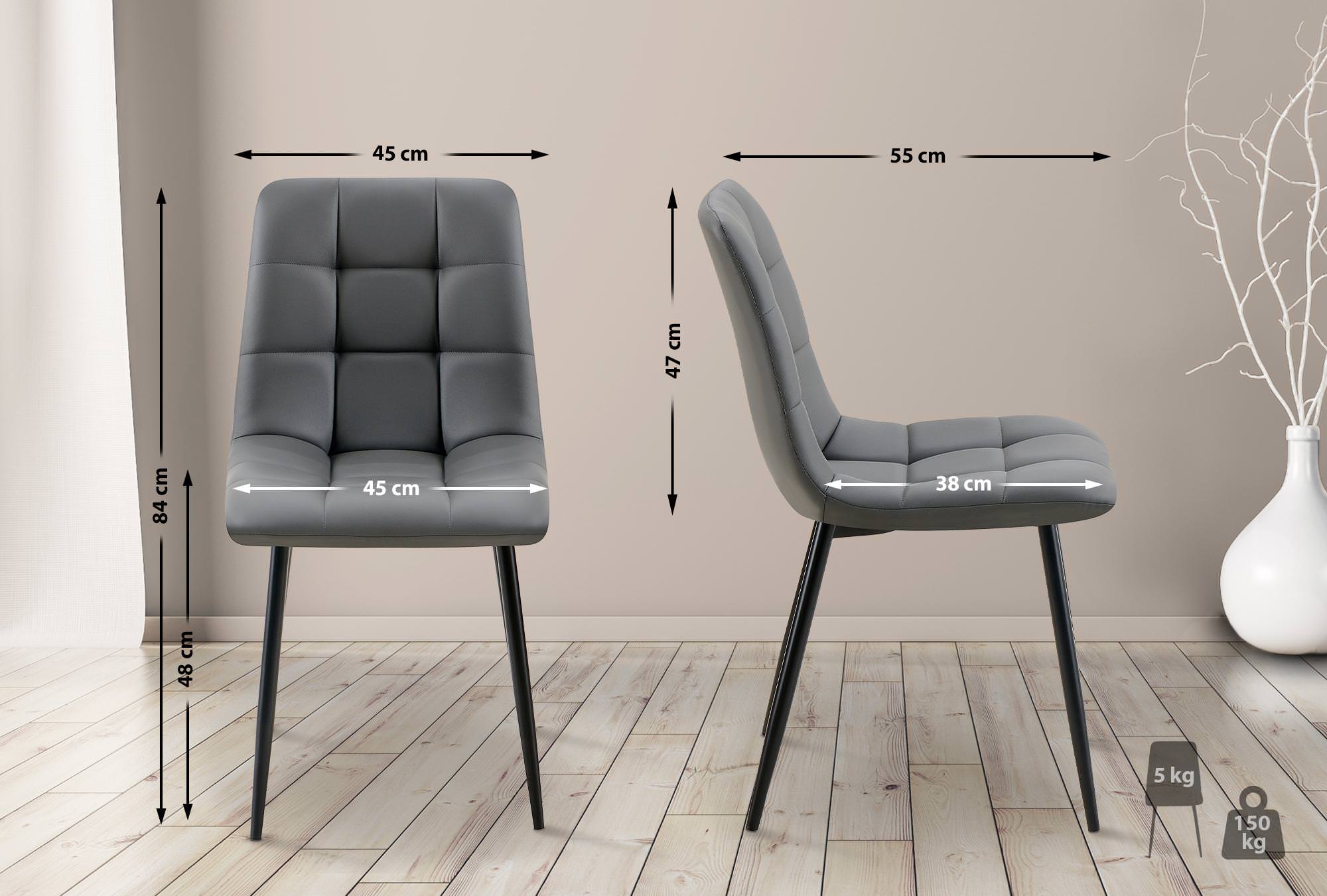 4er Set Esszimmerstuhl Antibes Kunstleder