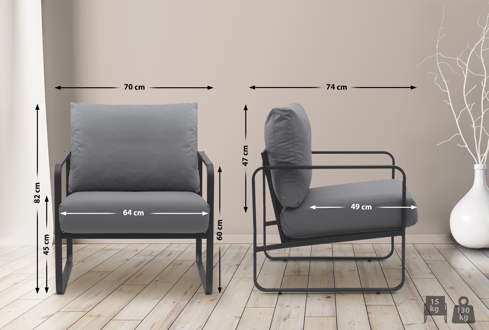 Lounger Manea Kunstleder