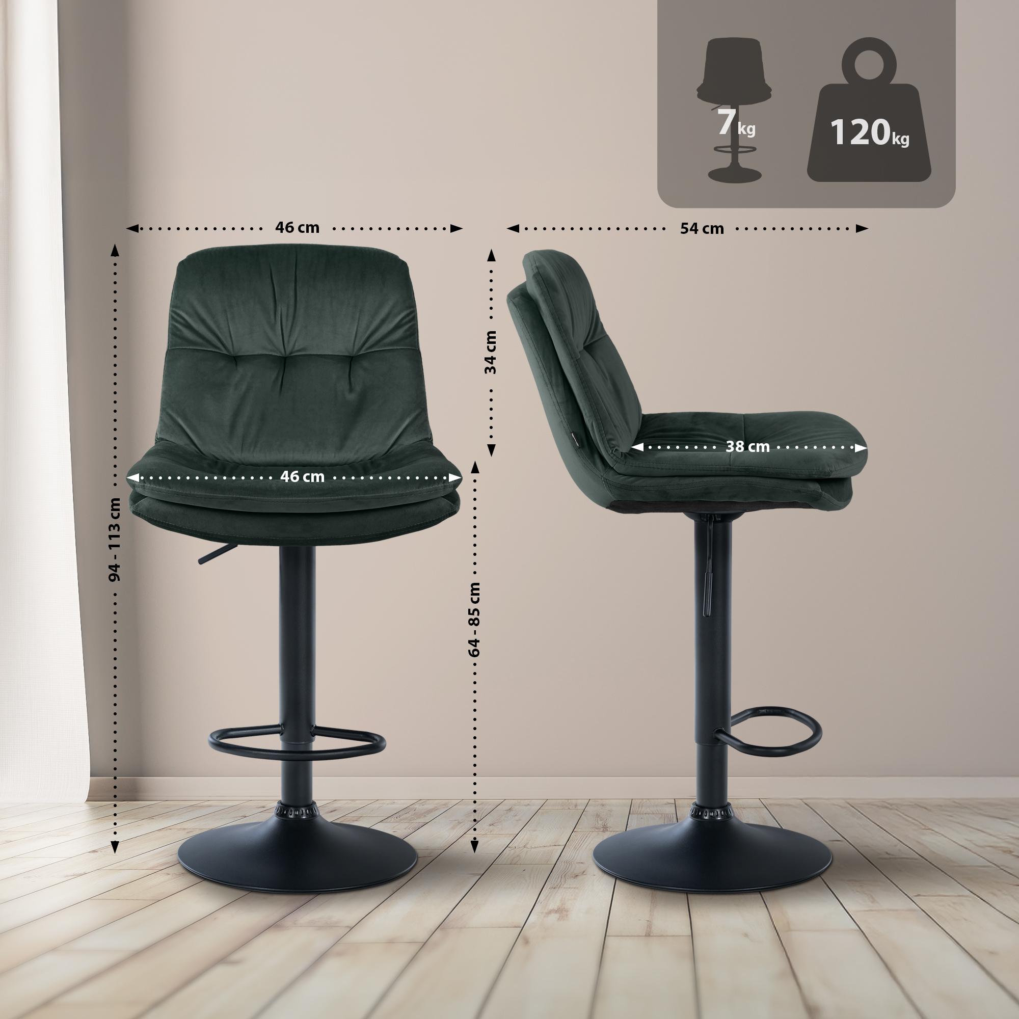Barhocker Laurel Samt schwarz