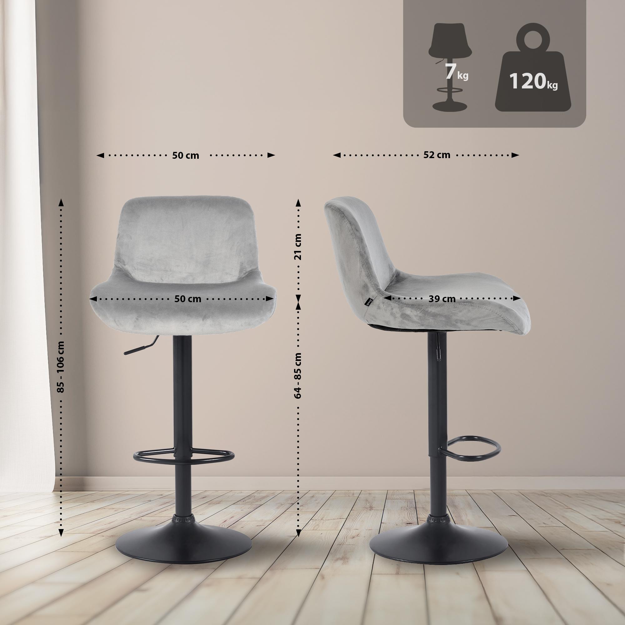 2er Set Barhocker Solon Schwarz