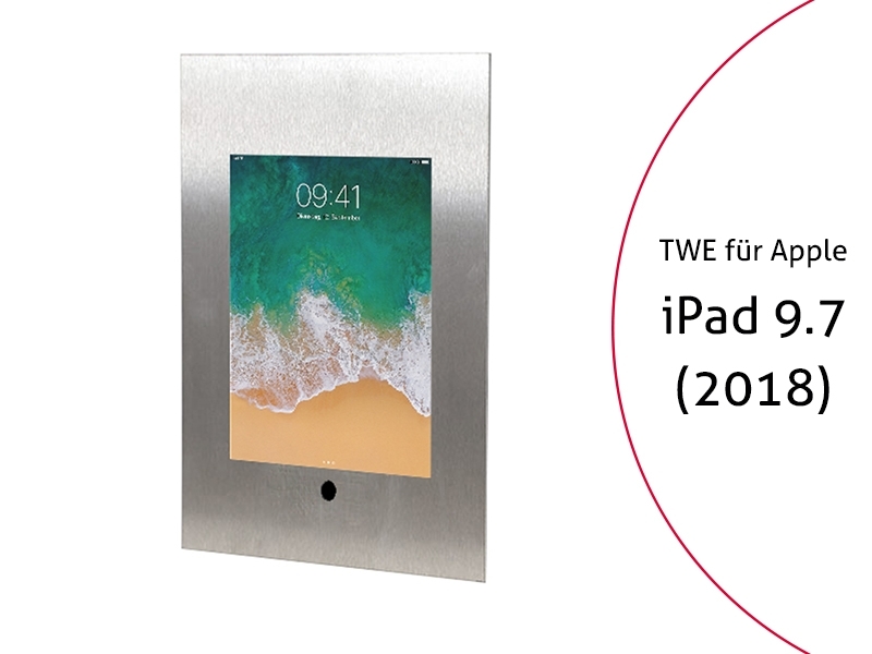 TabLines TWE063E Tablet Wandeinbau für Apple iPad 6 9.7 (2018), HB, Edelstahl