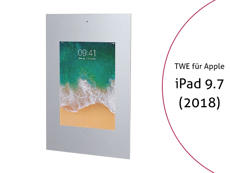 TabLines TWE064S Tablet Wandeinbau für Apple iPad 6 9.7 (2018), DS, silber