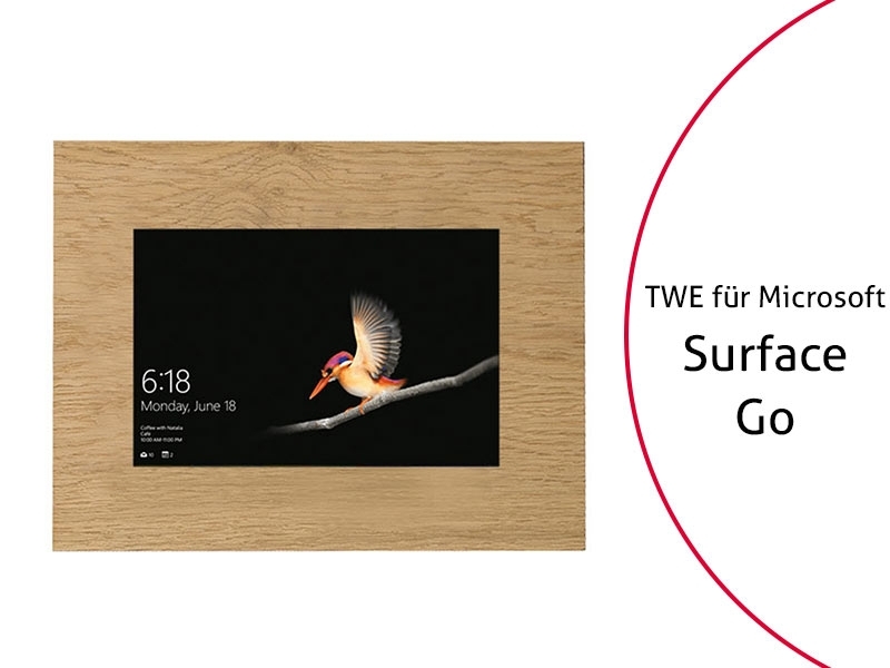 TabLines TWE081O Tablet Wandeinbau für Microsoft Surface Go (1. Gen.), Eiche