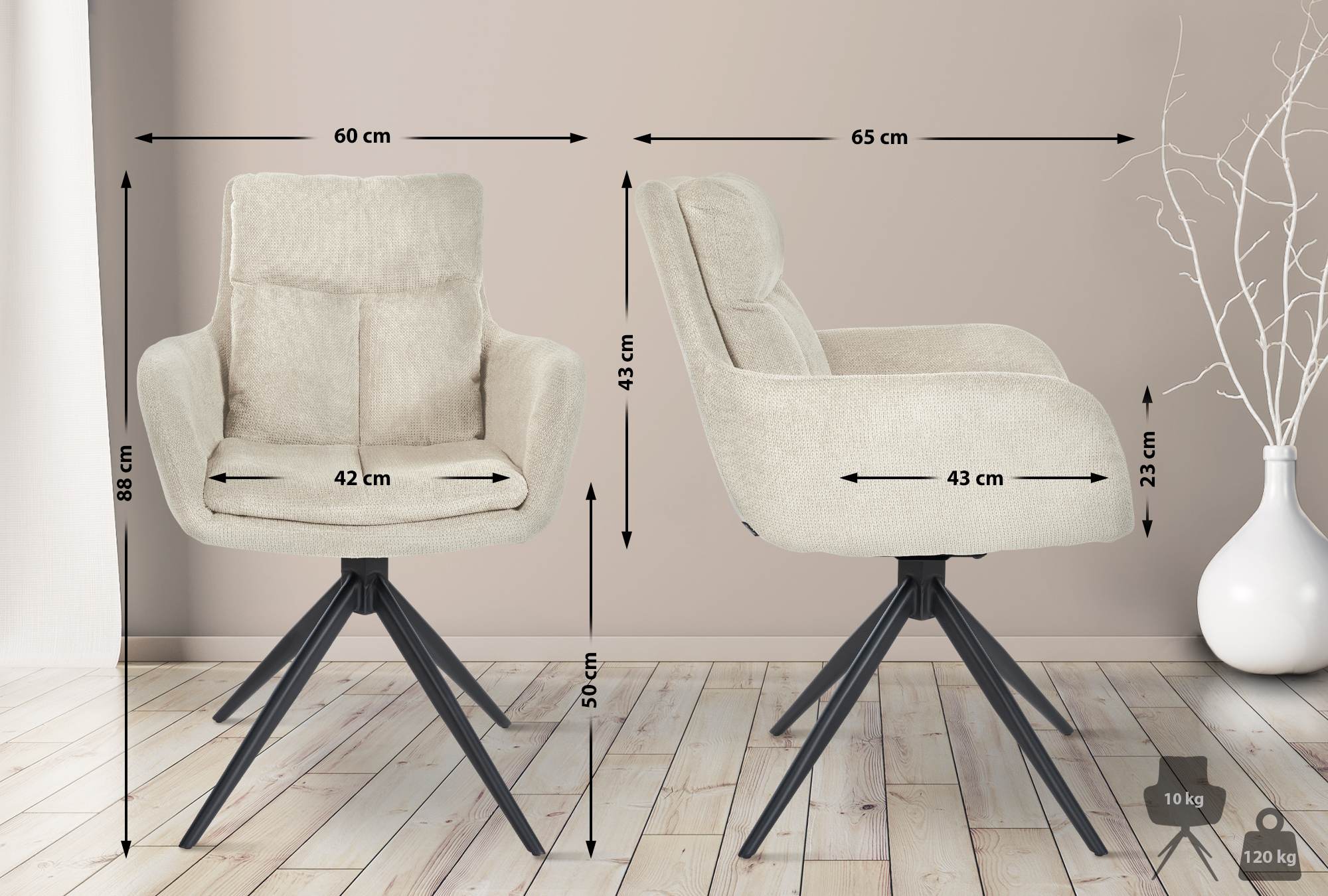 Esszimmerstuhl Vilas Stoff