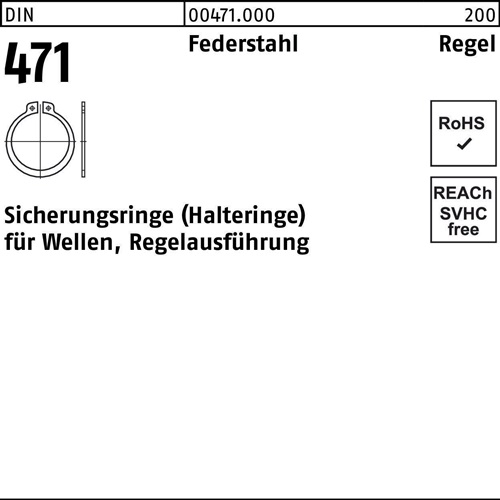 Sicherungsring DIN 471 37x 1,75 Federstahl Regelausf. 1000 Stück - VPE: 1000