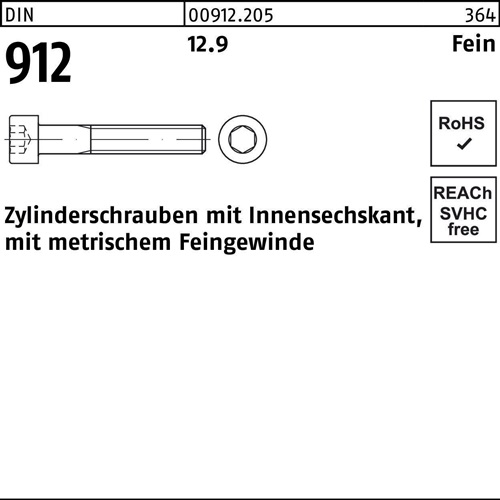 Zylinderschraube DIN 912 Innen-6kt M24x1,5x 60 12.9 25 Stück - VPE: 25