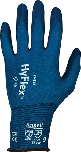 Handschuhe HyFlex Nr.11-818 Gr.9 dunkelblau Nylon-Spandex EN 388 Kat.II - VPE: 12