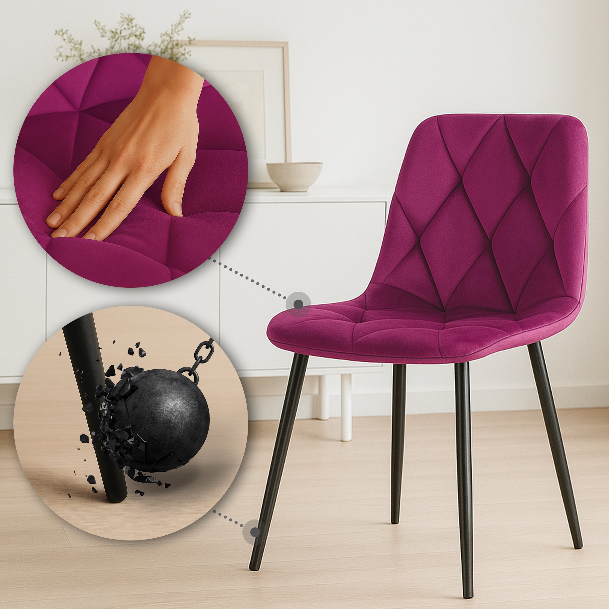 Esszimmerstuhl Clairton Samt