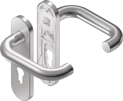 Kurzschildgarnitur Rondo H1.0 VA EST PZ rd Drückergrt.BKS