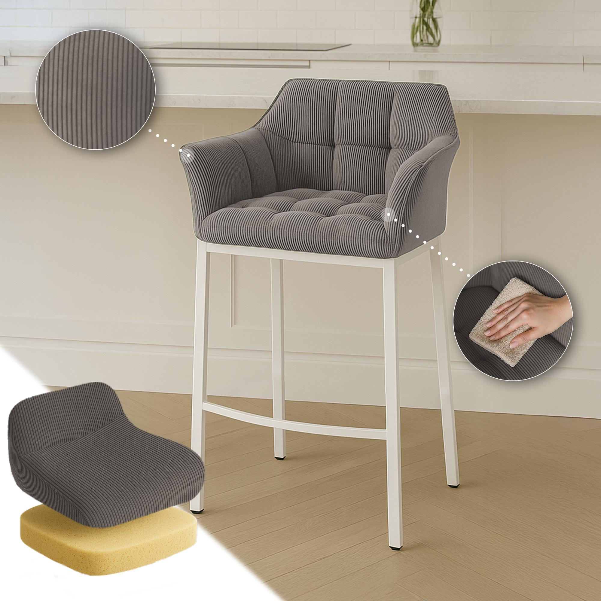 Barhocker Damaso W Cord mit 4-Fuß Gestell