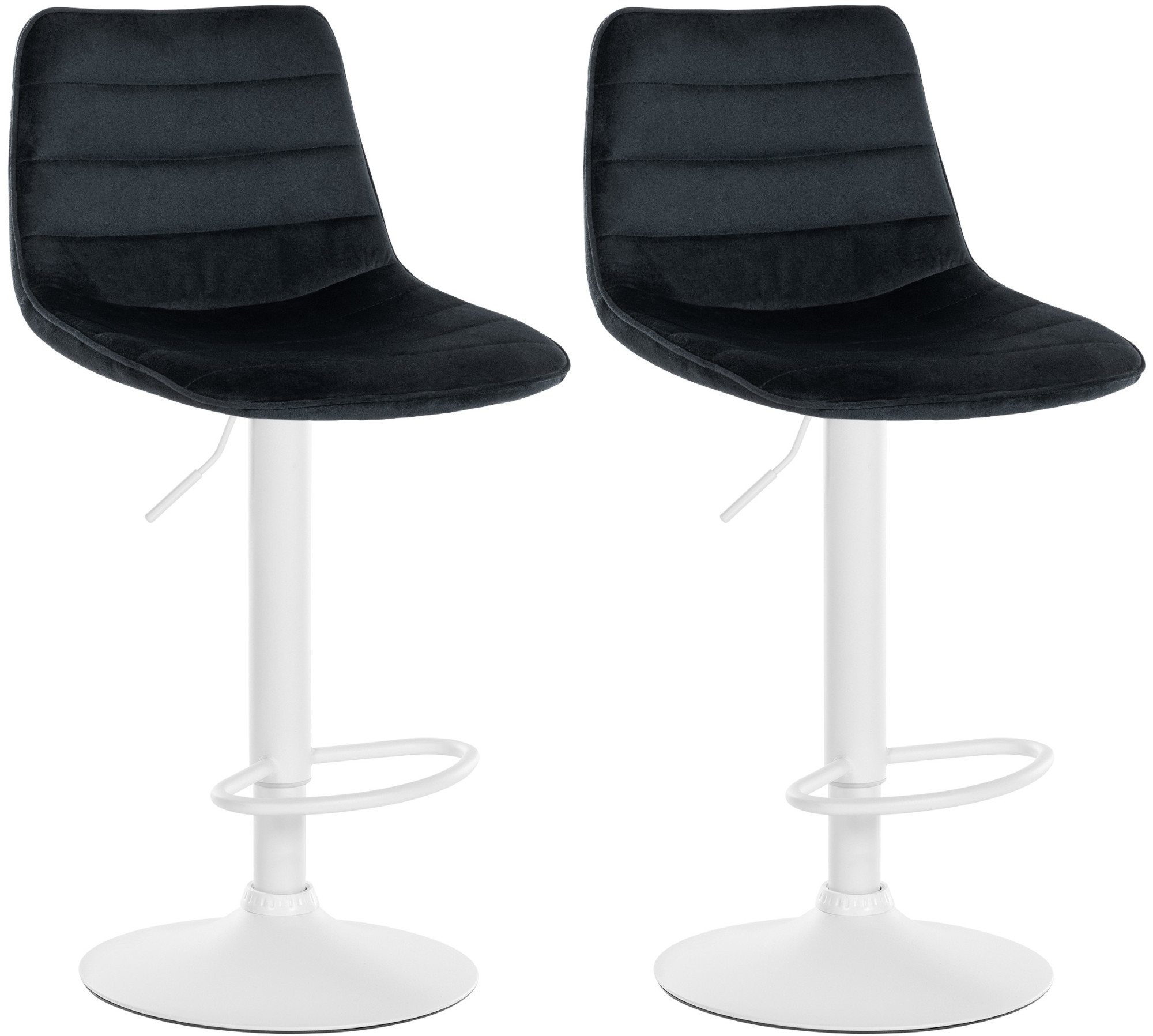 2er Set Barhocker Lex Samt Weiß