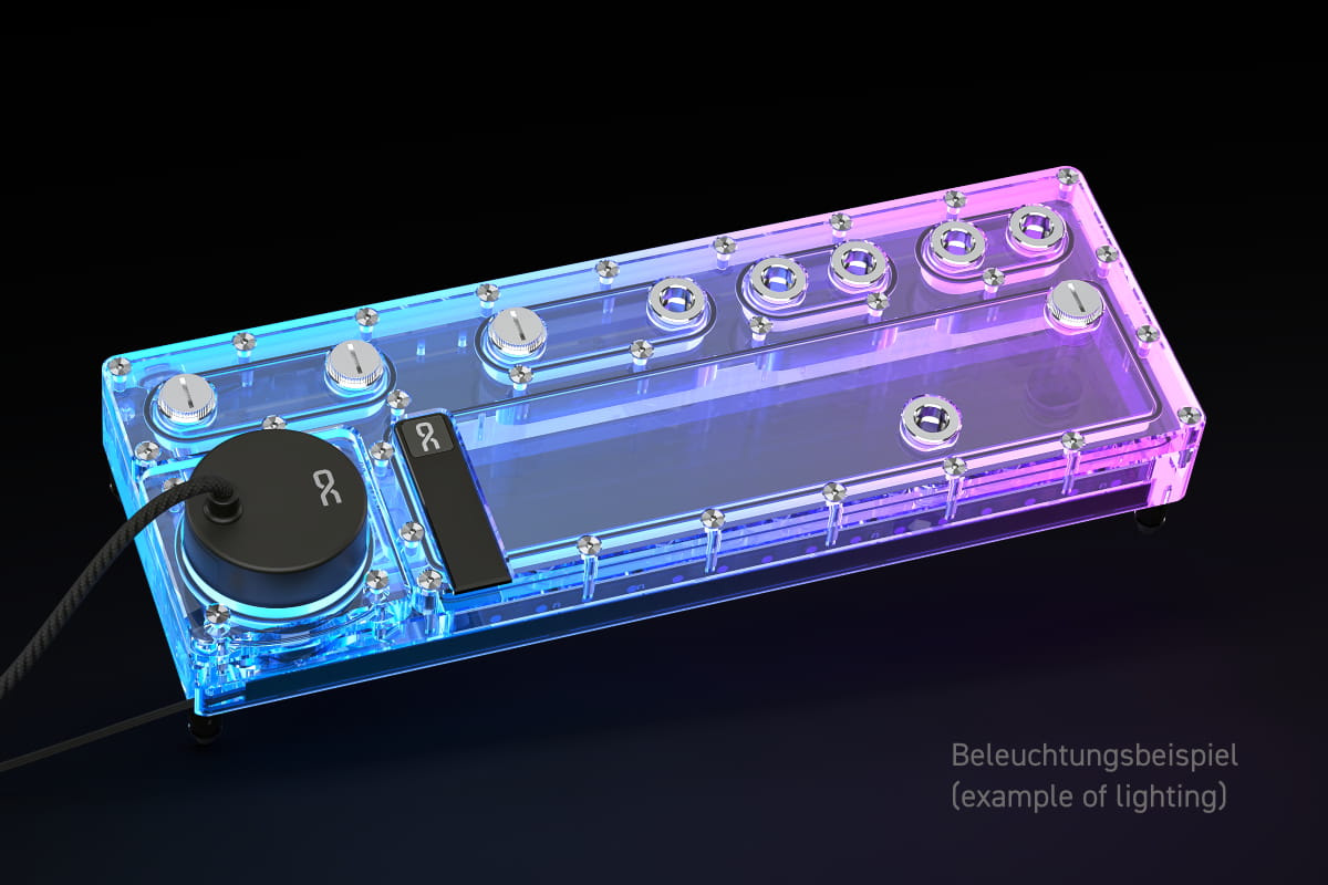 Core Distro Plate 360 Links D5/DDC V.2 mit D5 Apex Pumpe