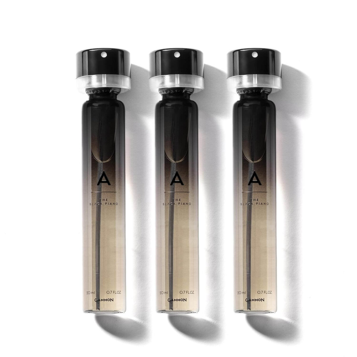 GAMMON 8864 Black Notes Parfum Recharge-Set A (3x20 ml), das holzig-s√º√üe BLACK PIANO Herrenduft mit langanhaltendem 20% Parfum-√ñl