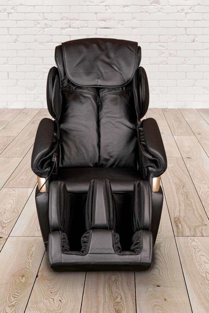 PureHaven Massage-Sessel 118x76x76 cm R√ºcken- Fu√ü- und Ges√§√ümassage hochwertiges PU Leder Schwarz