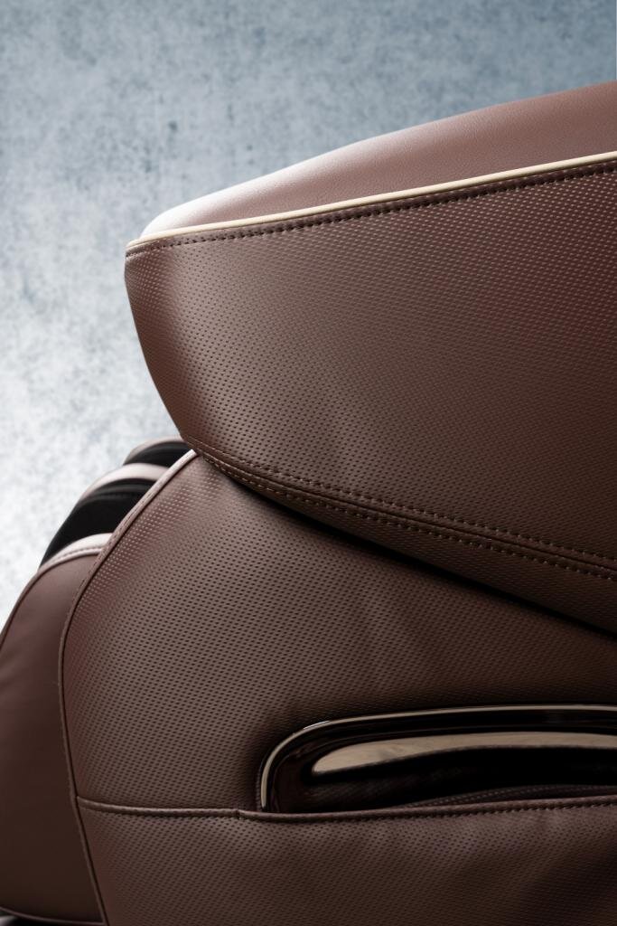 PureHaven Massage-Sessel Knet- und Klopfmassage Heizfunktion Bluetooth USB Sprachsteuerung braunes PU-Leder Fu√ü- R√ºcken- und Ges√§√ümassage