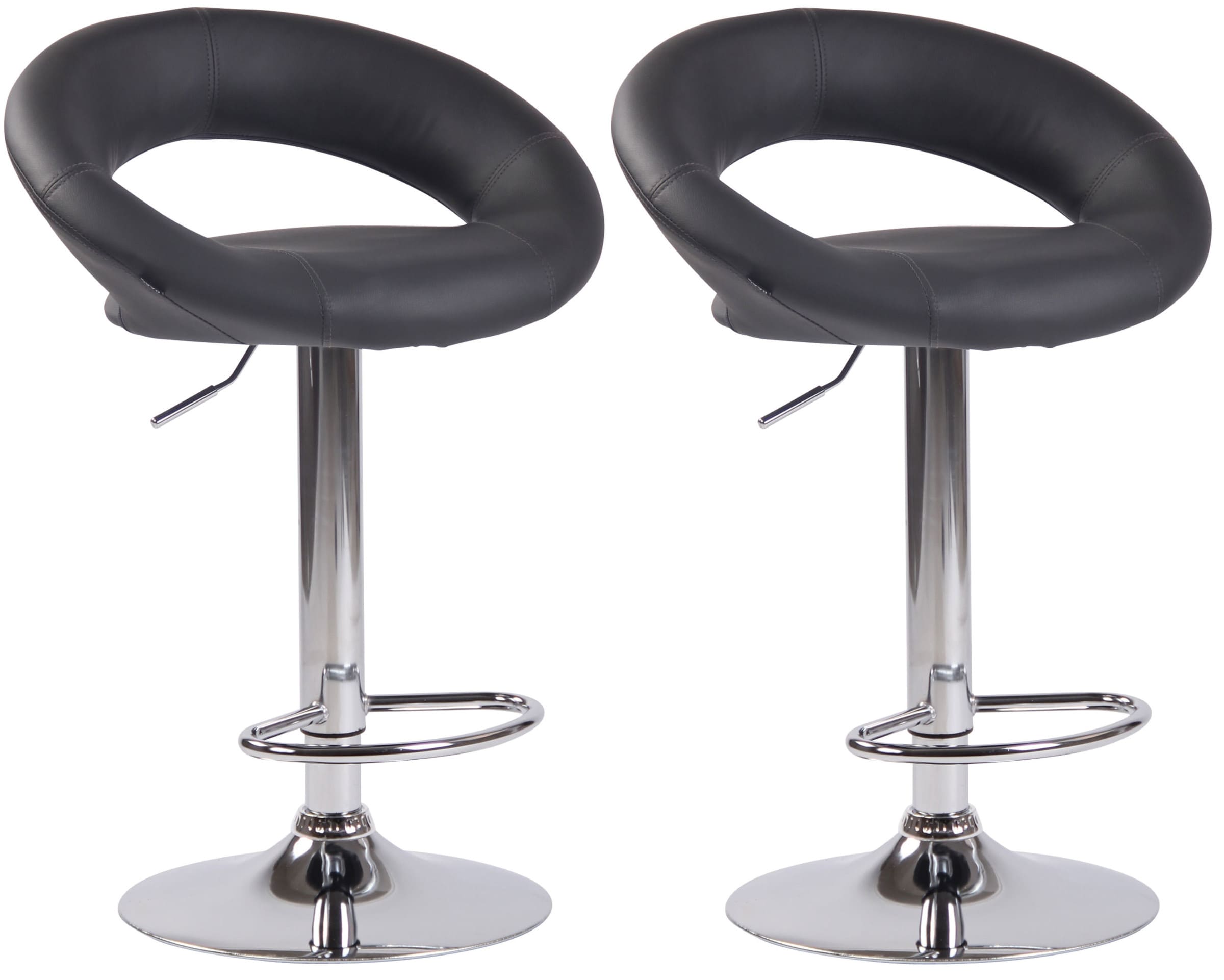 2er Set Barhocker Olinda Kunstleder chrom