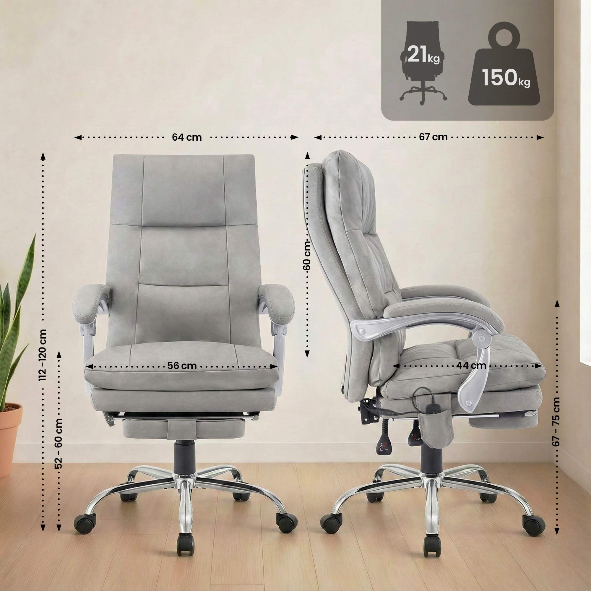 Bürostuhl Sirba mit Massagefunktion Kunstleder