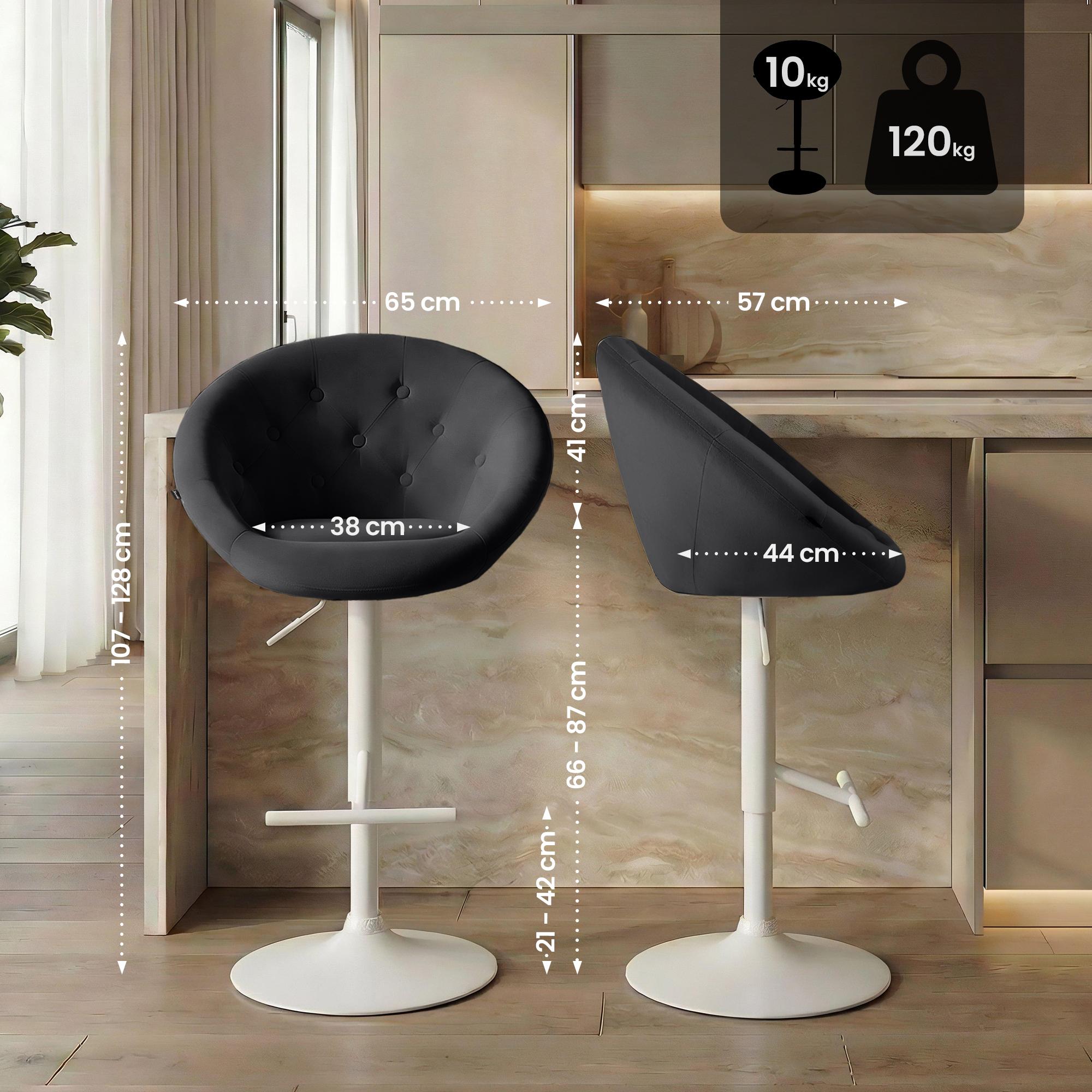 Barhocker London Samt weiß