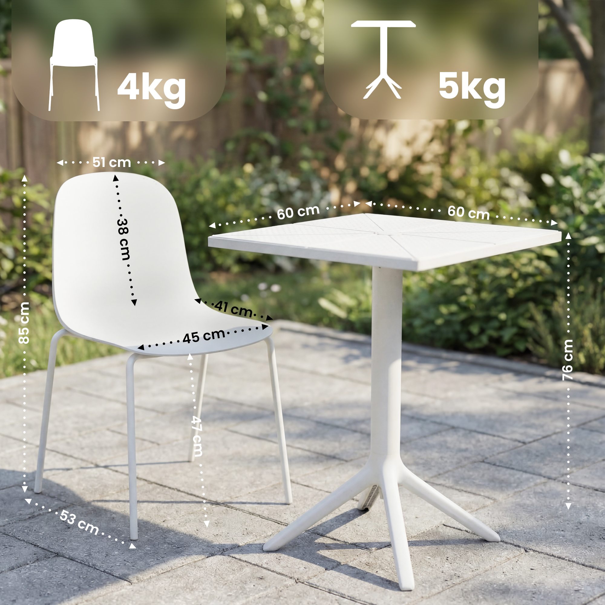 Gartenmöbel-Set Nerra mit 4 Stühlen