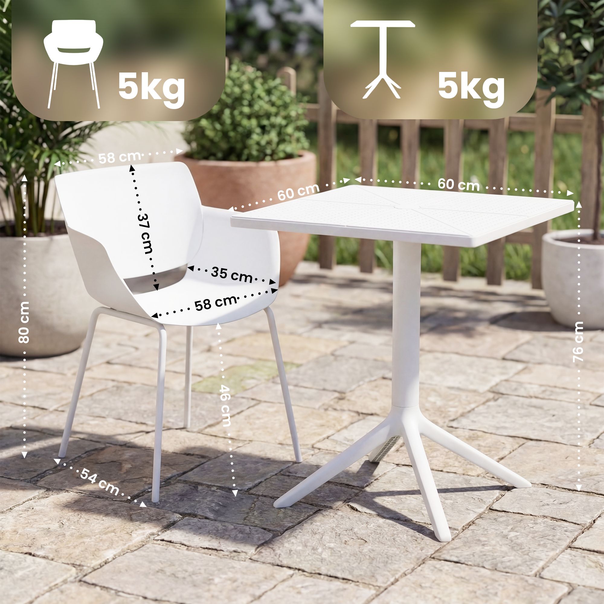 Gartenmöbel-Set Norva mit 4 Stühlen