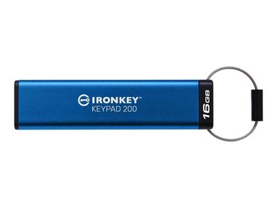 Kingston USB-Stick IronKey Keypad 200 - USB 3.1 Gen 1 - 16 GB - Blau