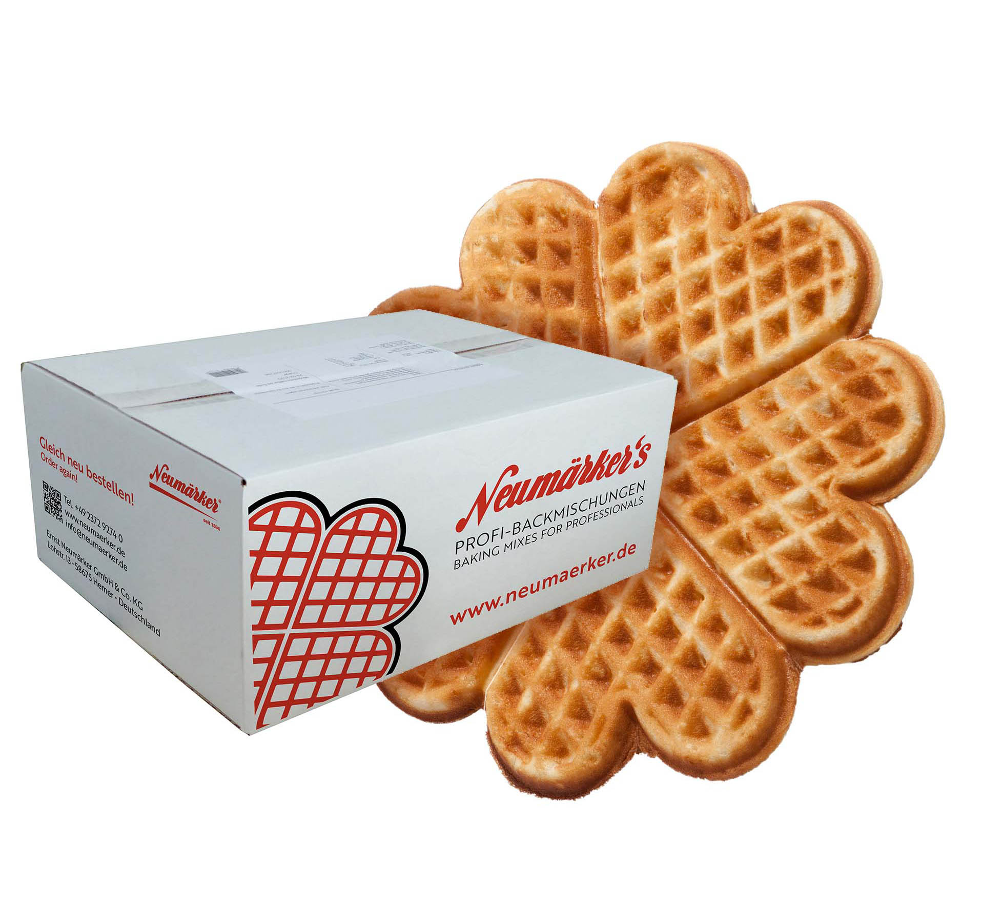 Neumärker Waffel-Ready-Mix | Waffel-Backmischung für Gastro | Karton à 10 kg (10x 1 kg)