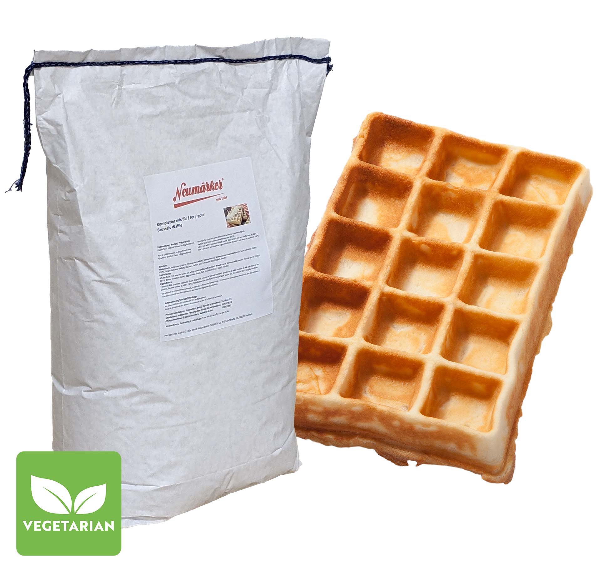 Neumärker Brüsseler-Waffel-Mix | Profi-Backmischung für original belgische Waffeln | Sack à 10 kg
