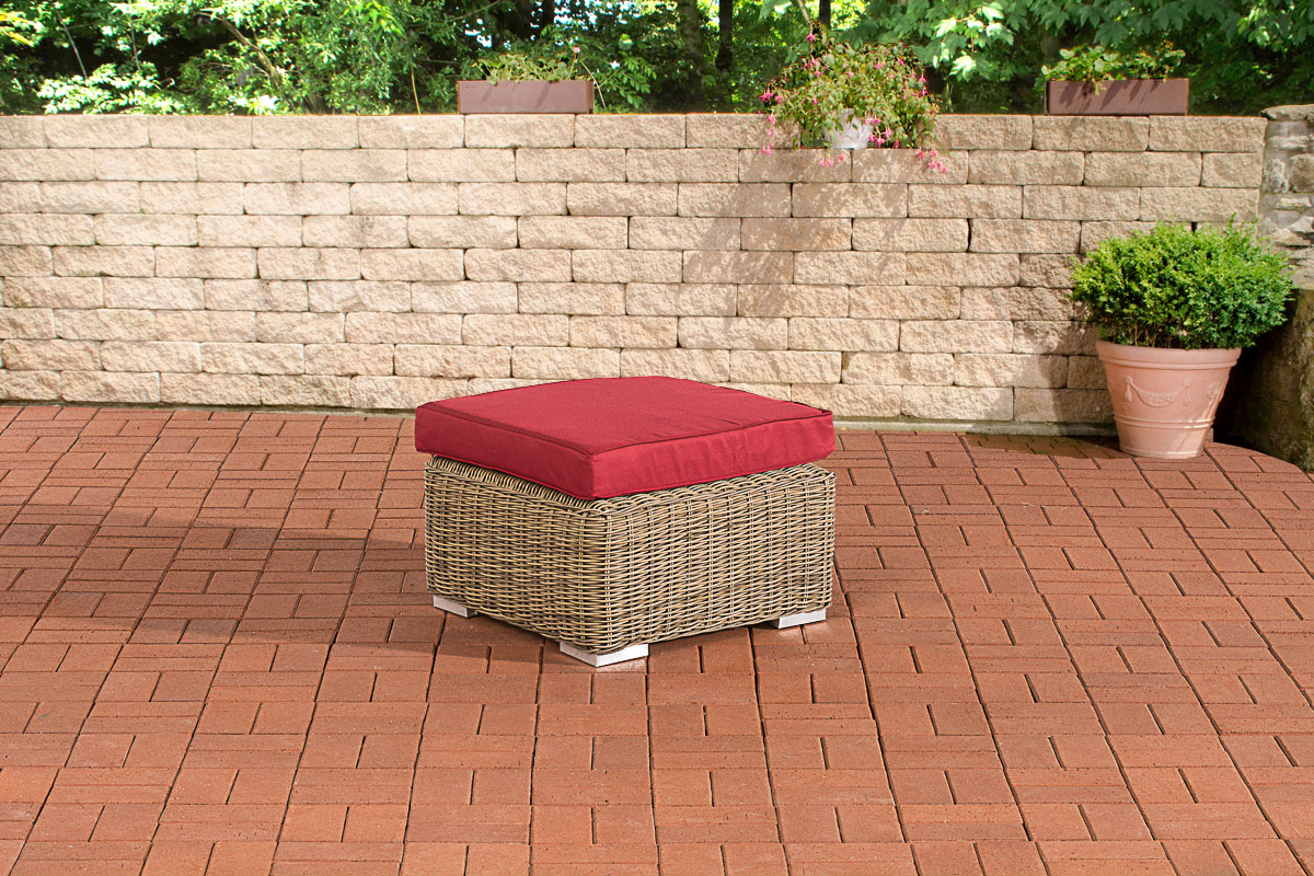 Hocker Bilbao / Madeira Rubinrot