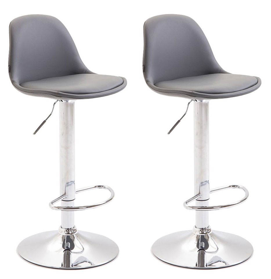 2er Set Barhocker Kiel Vollgepolstert Kunstleder chrom