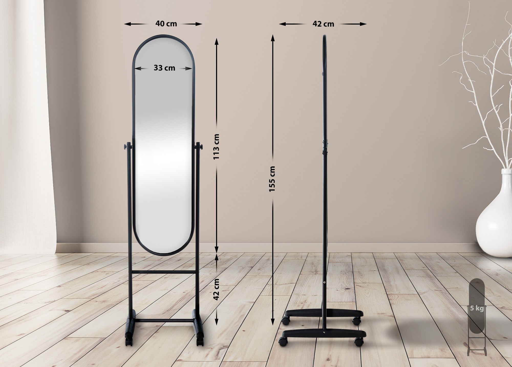Standspiegel Nane Oval