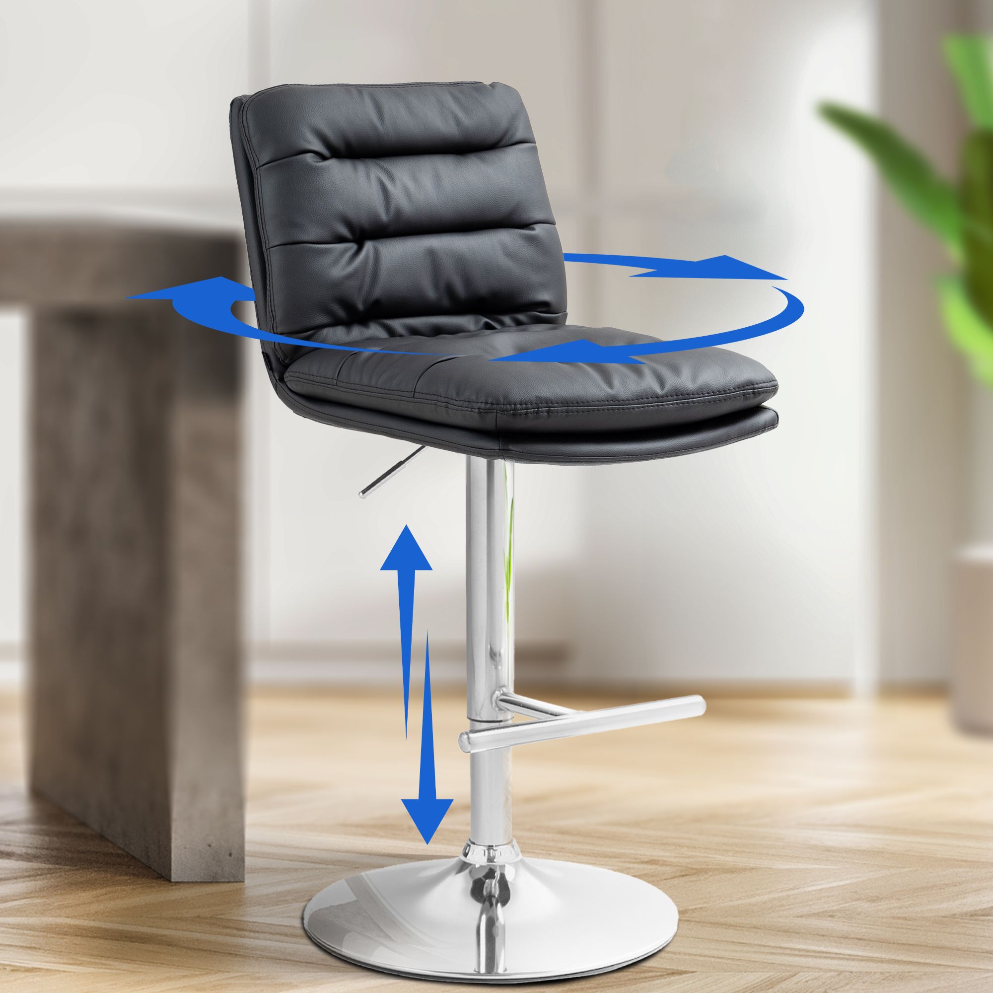 2er Set Barhocker Damar Kunstleder chrom