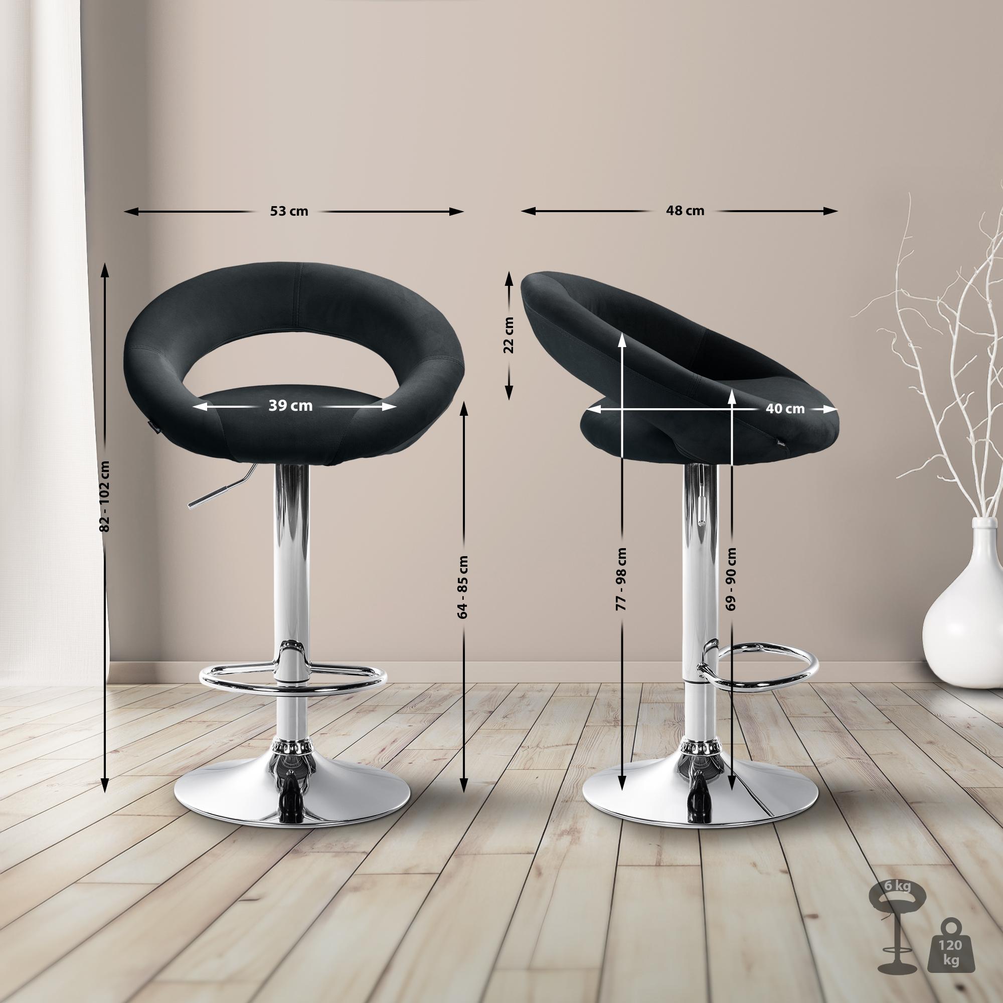 Barhocker Olinda Samt chrom