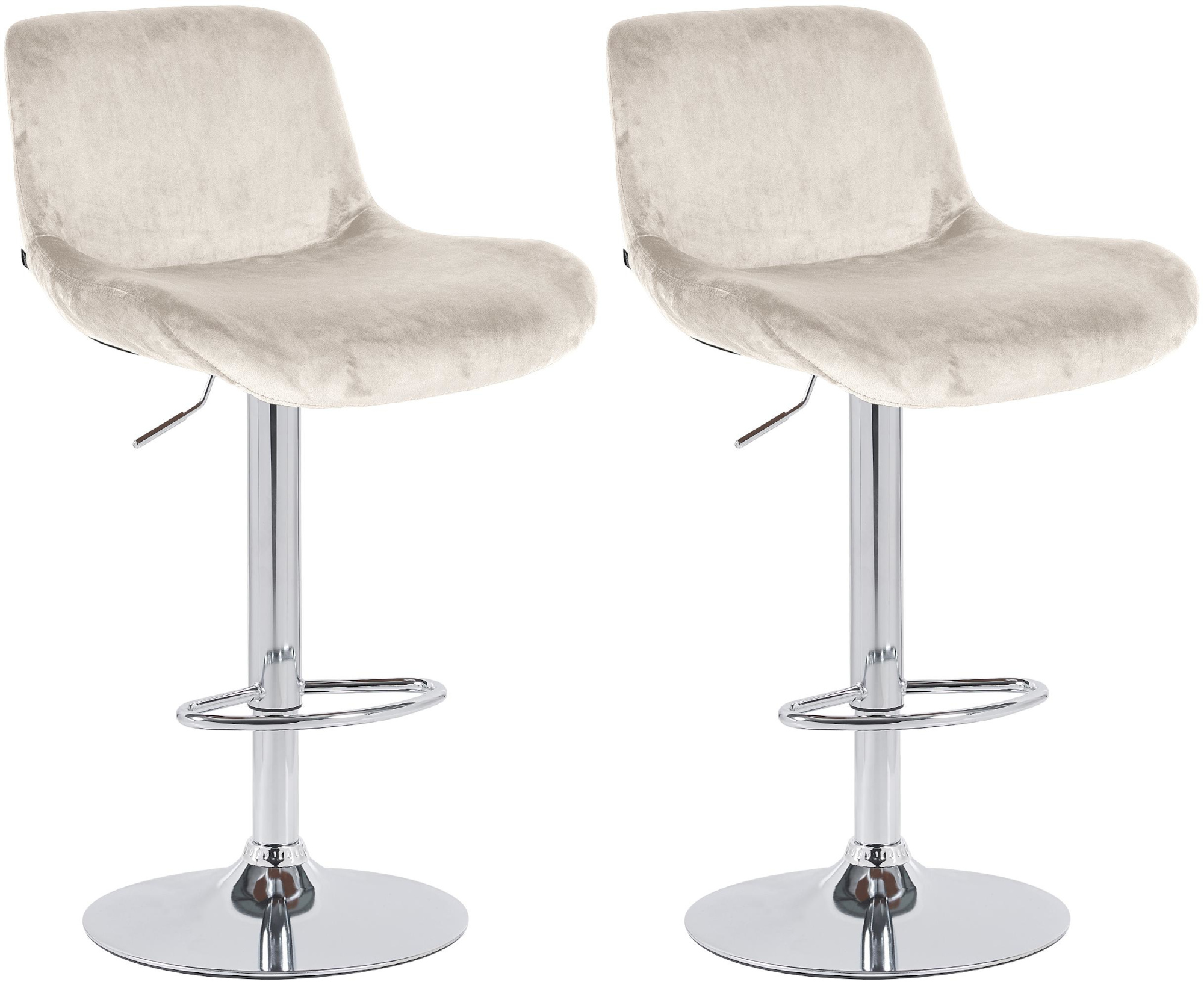 2er Set Barhocker Solon Chrom Samt