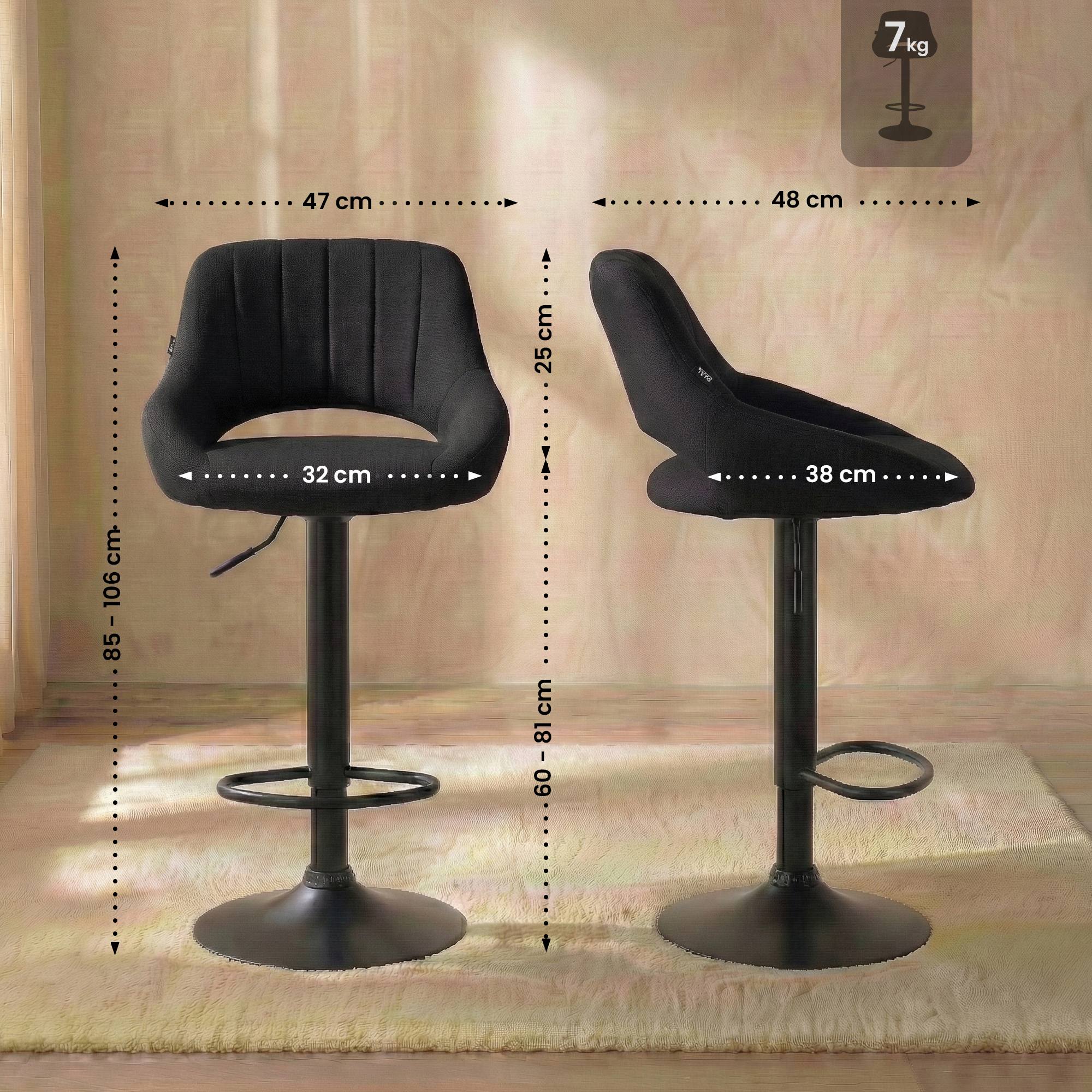 Barhocker Milet Stoff schwarz