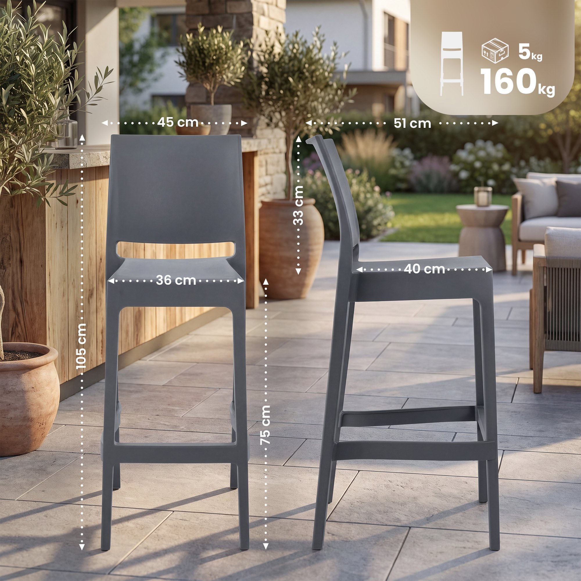 4er Set Barhocker Maya