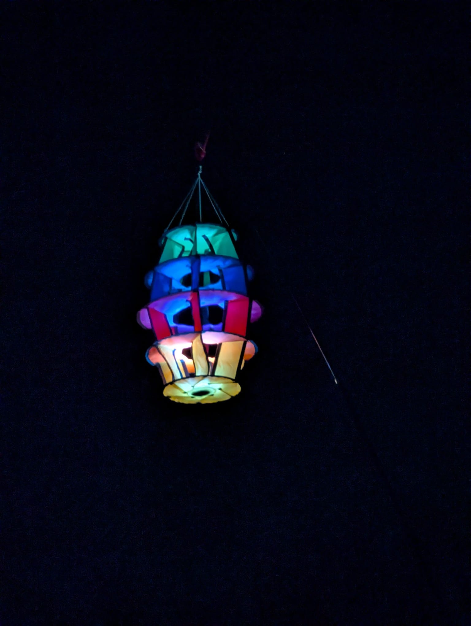 Bdt SET 3D LampionCamper- Leuchtfeuer inkl. USB-LED- Leuchte H:65cm, Ø 34cm + 5m Pole