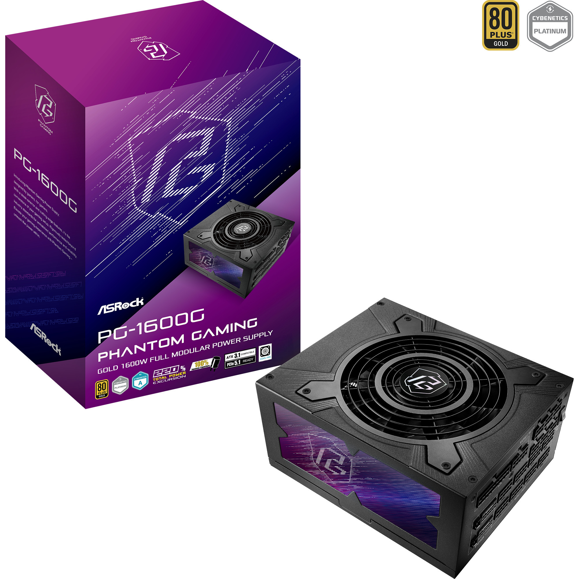 ASRock Phatom Gaming  PG-1600G 1600W Gold, PC-Netzteil