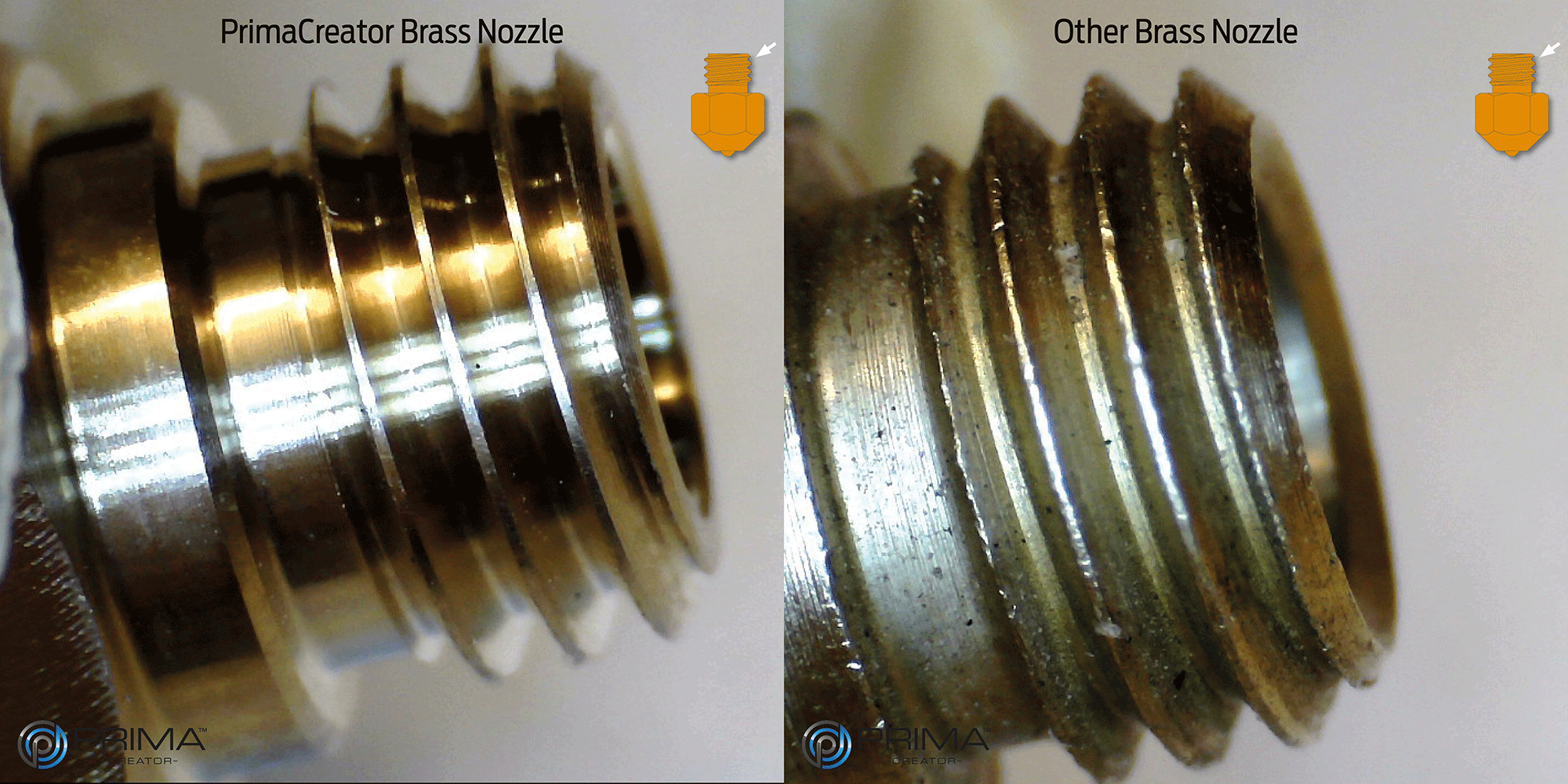 PrimaCreator P120 Brass Nozzle 0,4 mm - 4 pcs (5 pcs)
