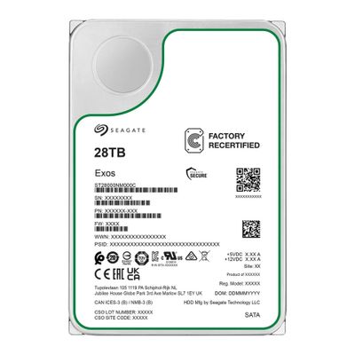 Seagate HDD Exos - 28 TB - 3.5" - SATA 6 GB/s - OEM RECERTIFIED