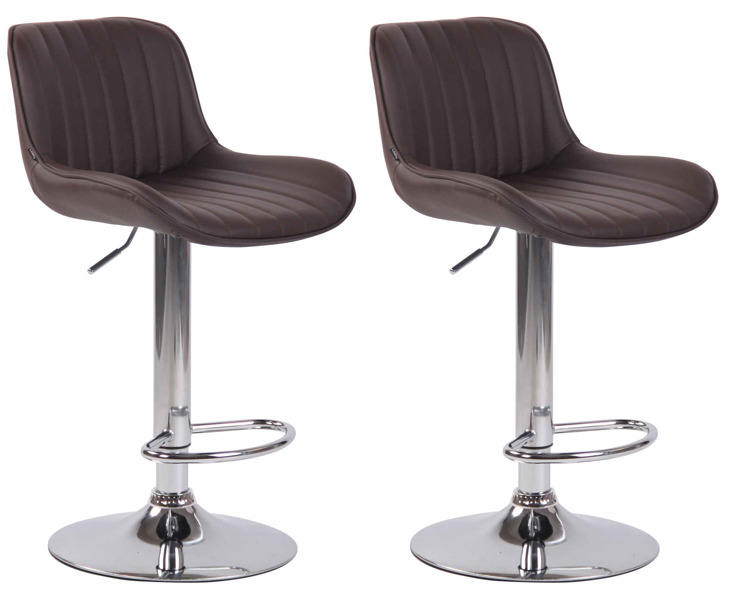 2er Set Barhocker Lentini Kunstleder chrom