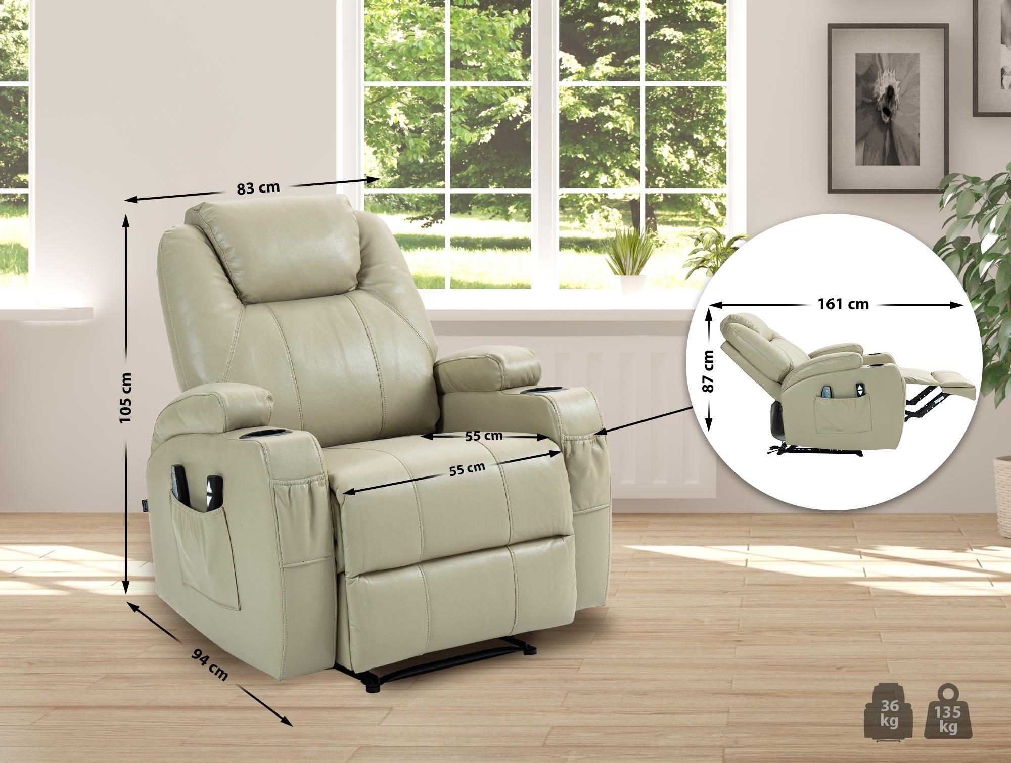 Sessel Hepler mit Massagefunktion Kunstleder