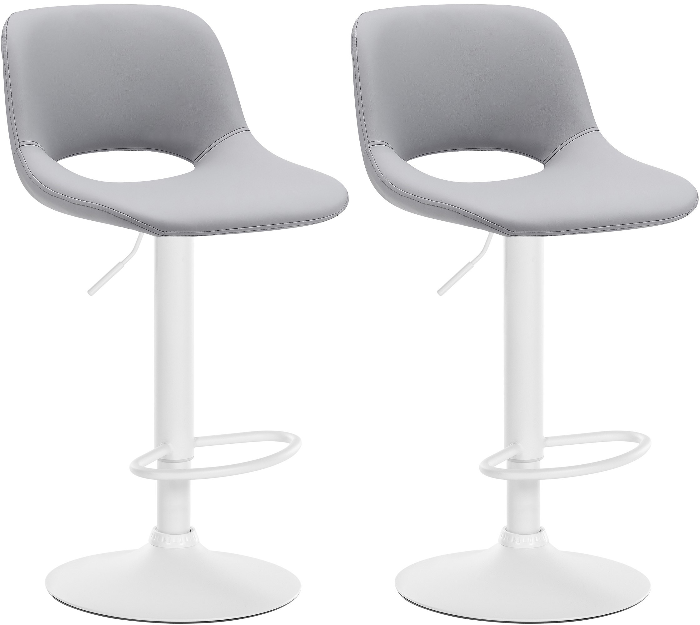 2er Set Barhocker Camden Kunstleder weiß