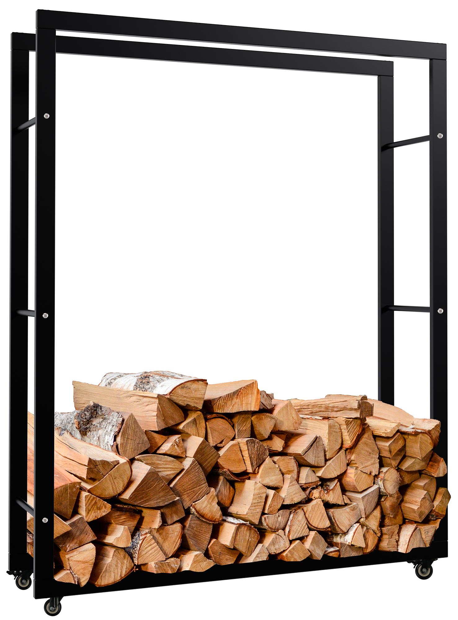 Kaminholzständer Keri mit Rollen 25x100x125